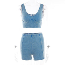 Load image into Gallery viewer, Camisole High Waist Hip Lift Shorts Casual Sports 2PC  (CL11861)
