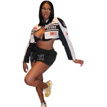 Load image into Gallery viewer, Retro detachable motorcycle baseball uniform two-piece skirt suit（CL11918）
