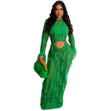 Load image into Gallery viewer, Knitted Hollow Tassel Beach Skirt (CL11856)
