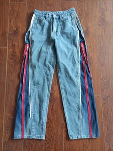 Denim slacks fashion two-sided zipper pants (CL11988)
