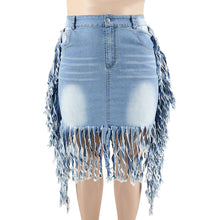 Load image into Gallery viewer, Oversized Denim Skirt with Tassel Skirt (CL11785)
