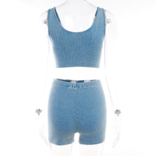 Load image into Gallery viewer, Camisole High Waist Hip Lift Shorts Casual Sports 2PC  (CL11861)
