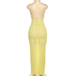 Strap Backless Temperament Popcorn Dress(CL11756)