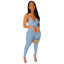 Load image into Gallery viewer, Ribbed Suspenders Backless Slim Fit Jumpsuit（CL11829）
