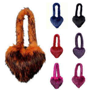 Crossbody Heart Bag Imitation Raccoon Fur Fur Plush Bag (BG8175)