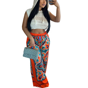 Printed Loose Fitting Women's Casual Pants (CL11815)