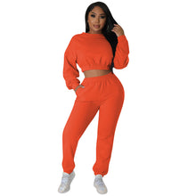 Load image into Gallery viewer, Fashion casual sweatshirt set solid color 2PC set (CL11936)
