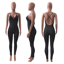 Load image into Gallery viewer, Ribbed Suspenders Backless Slim Fit Jumpsuit（CL11829）
