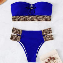 Load image into Gallery viewer, Wave Edge Split Hollow-out Swimsuit Two-Piece Set（CL11619）
