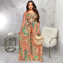 Load image into Gallery viewer, Printed Drawstring Pleated Jumpsuit (CL11784)
