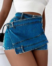 Load image into Gallery viewer, A- line High Waist Irregular Denim Skirt Shorts（CL11692）
