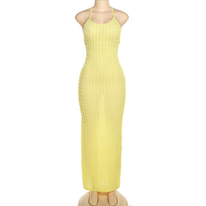 Strap Backless Temperament Popcorn Dress(CL11756)