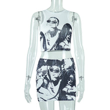 Load image into Gallery viewer, Sleeveless Cartoon Printed Sheath Skirt Suit（CL11834）
