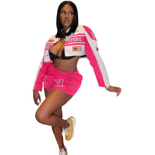 Load image into Gallery viewer, Retro detachable motorcycle baseball uniform two-piece skirt suit（CL11918）
