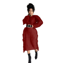 Load image into Gallery viewer, Long tassel edge fur dress (CL11974)
