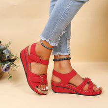 Load image into Gallery viewer, Roman Style Velcro Wedge Outdoor Beach Sandals（SL8437）
