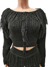 Load image into Gallery viewer, Casual Solid Color Knitted Long Sleeve Tassel Suit Women&#39;s Knitted Sweater (CL11915)
