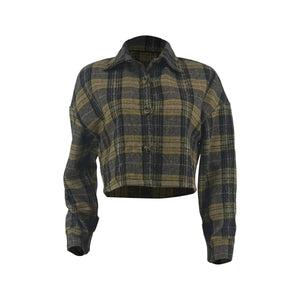 Checkered shirt fashion jacket versatile jacket (CL11997)