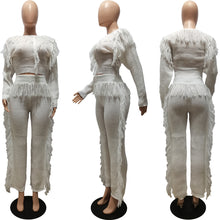 Load image into Gallery viewer, Casual Solid Color Knitted Long Sleeve Tassel Suit Women&#39;s Knitted Sweater (CL11915)
