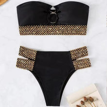 Load image into Gallery viewer, Wave Edge Split Hollow-out Swimsuit Two-Piece Set（CL11619）
