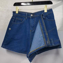 Load image into Gallery viewer, A- line High Waist Irregular Denim Skirt Shorts（CL11692）
