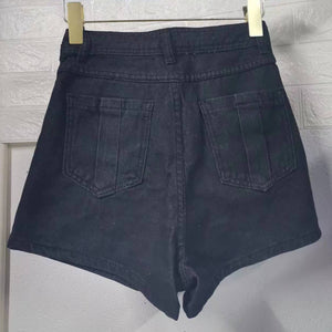 A- line High Waist Irregular Denim Skirt Shorts（CL11692）