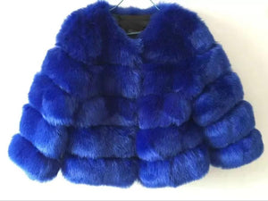 Wholesale round neck short imitation fox fur grass coat women's wear（CL9461）