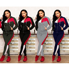 Load image into Gallery viewer, Wholesale fashion splicing leisure sports suit 2PC（CL9764）
