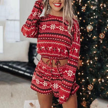 Load image into Gallery viewer, Wholesale Christmas printed long sleeve leisure home set pajamas for women 2PC（CL9609）
