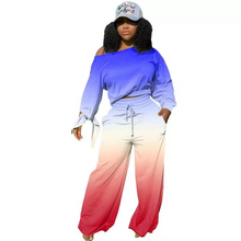 Load image into Gallery viewer, Wholesale trend long sleeve knotted wide leg pants suit 2PC（CL9160）
