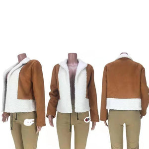 Wholesale women's winter fur stitching short cotton jacket（CL8468）
