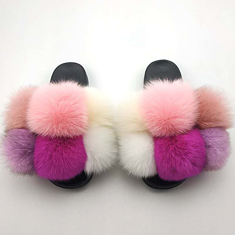 Wholesale fur slippers (FR8019)