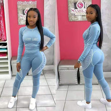 Load image into Gallery viewer, Wholesale women&#39;s letter printed sports suit 2PC(CL8369)
