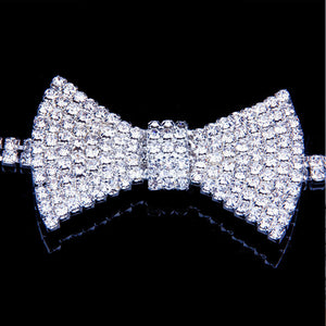 Full Diamond Bow Necklace Choker(A0172）