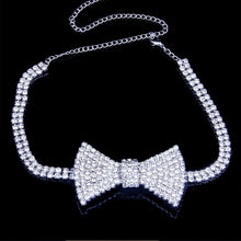 Load image into Gallery viewer, Full Diamond Bow Necklace Choker(A0172）
