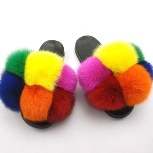 Wholesale fur slippers (FR8019)