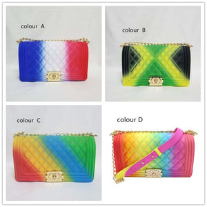 Wholesale women's colored jelly bags （JG8015)