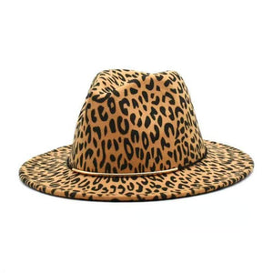 Wholesale women's woolen leopard jazz hat（A0054）