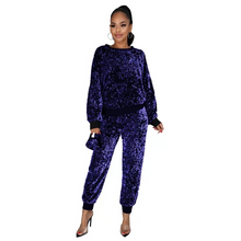 Load image into Gallery viewer, Wholesale pearl piece home long sleeve sweater + trousers two piece set 2PC（CL8904）

