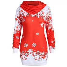 Load image into Gallery viewer, Wholesale christmas snowflake printed long sleeve pile collar dress（CL9638）
