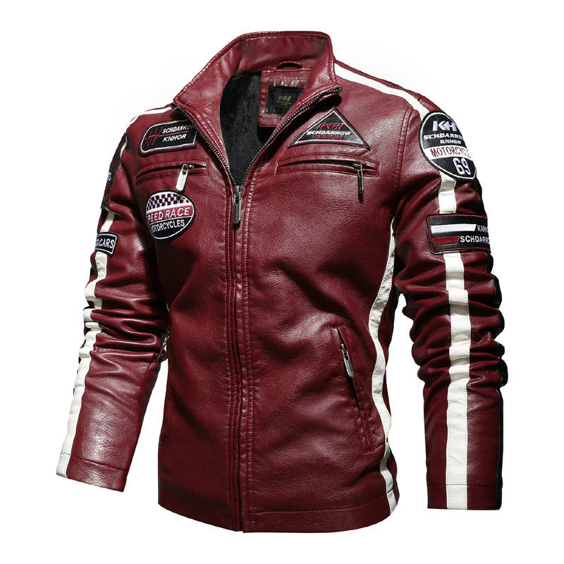 Men's Leather Clothing with Stand Collar (ML8238)