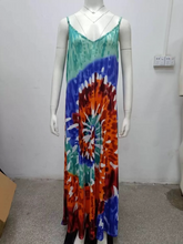 Load image into Gallery viewer, Wholesale vortex suspender loose print suspender dress（CL9103）
