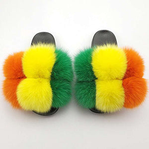 Wholesale fur slippers (FR8018)