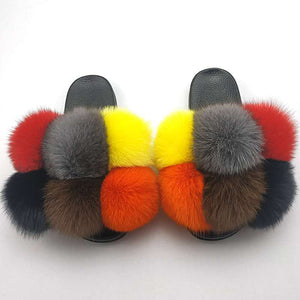 Wholesale fur slippers (FR8018)
