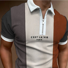 Load image into Gallery viewer, Zipper Color Matching Men&#39;s Sports Polo Shirt (ML8229)
