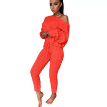 Load image into Gallery viewer, Wholesale round neck woolen trousers long sleeve suit sweater 2PC（CL9428）
