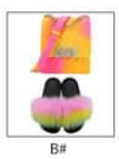 Mini jelly purse & fur slippers stitching color set (SE8014)