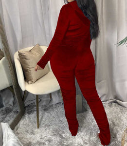 Wholesale women autumn and winter warm pleated jumpsuits （CL8236)