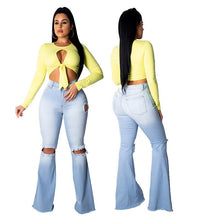 Load image into Gallery viewer, Wholesale women&#39;s creative large size flared jeans S-3XL(CL8279)
