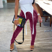 Load image into Gallery viewer, Wholesale women&#39;s bright leather split leg leather pants(CL8306)

